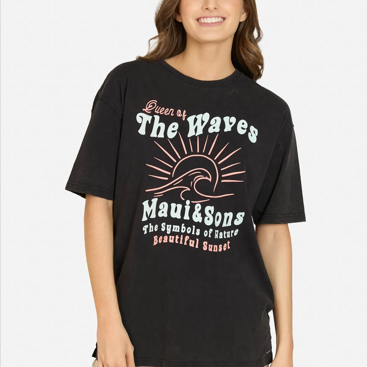 MAUI AND SONS - Polera MC Myrali Negro Mujer Maui And Sons - Negro