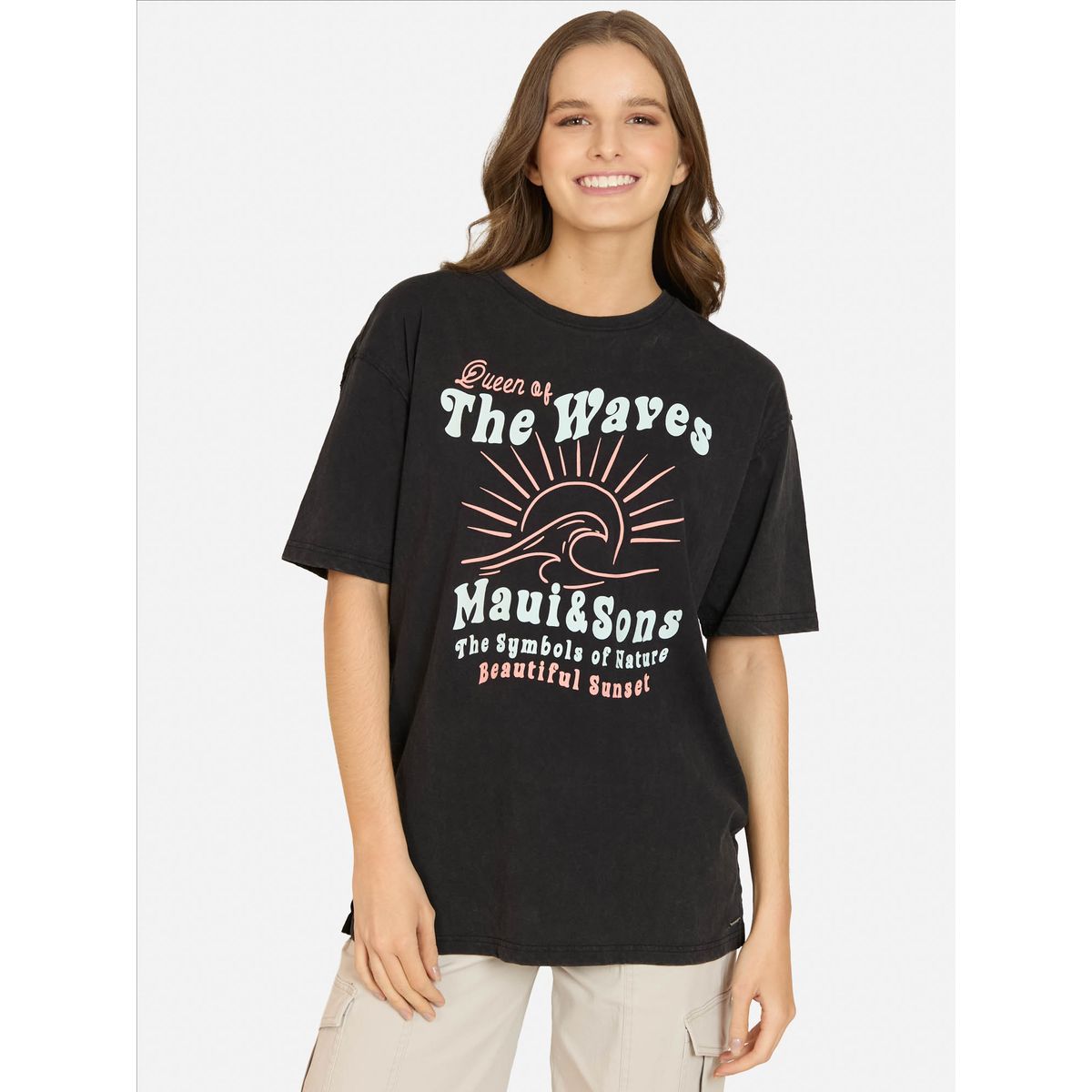 MAUI AND SONS - Polera MC Myrali Negro Mujer Maui And Sons - Negro