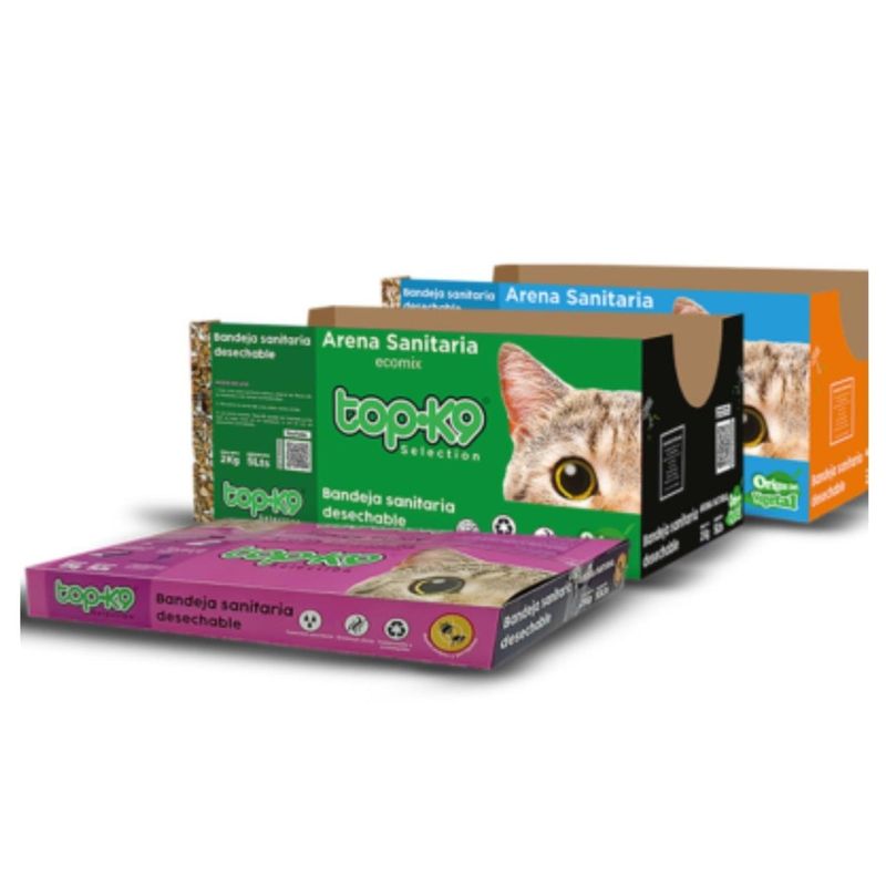 GENERICO - Arena Sanitaria Top K9 Ecológica 2kg Bandeja Desechable - Rosa - 2168-1