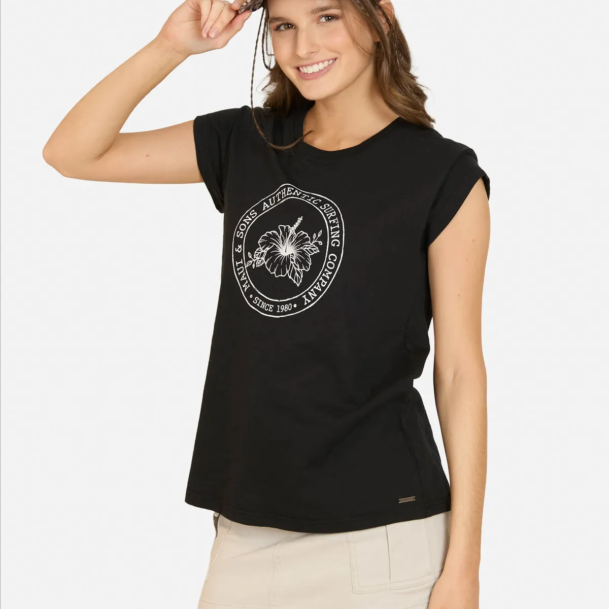 MAUI AND SONS - Polera MC Veyla Negro Mujer Maui And Sons - Negro