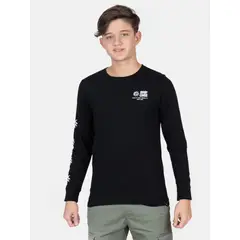 RIP CURL - Polera ML Pacific Rinse Glass Off Negro Infantil - Negro