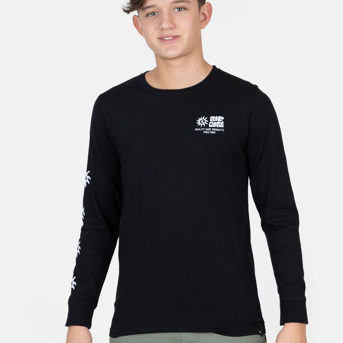 RIP CURL - Polera ML Pacific Rinse Glass Off Negro Infantil Rip Curl - Negro