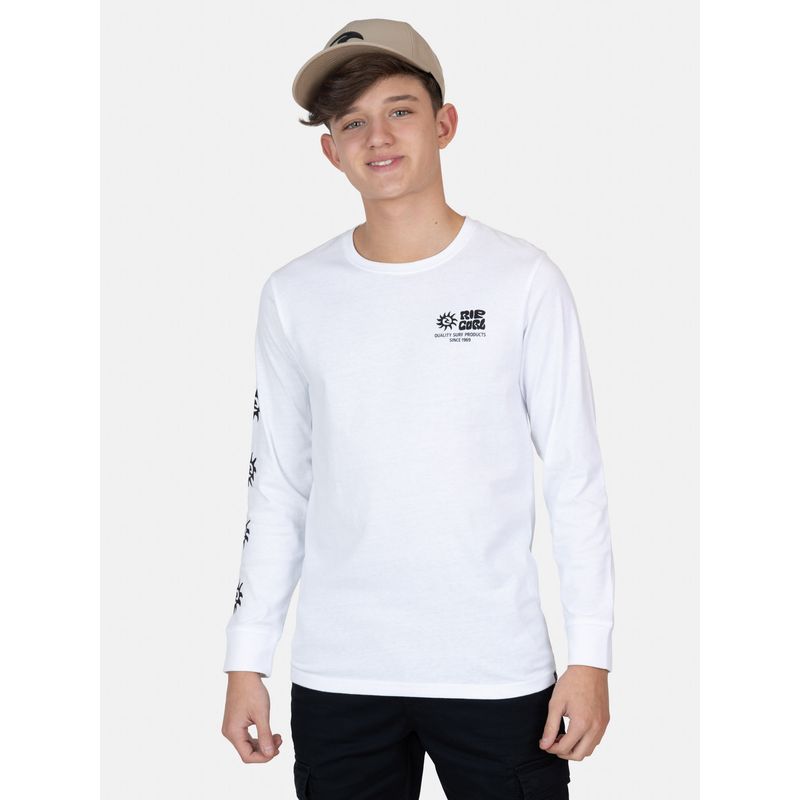 RIP CURL - Polera ML Pacific Rinse Glass Off Blanco Infantil Rip Curl - Blanco