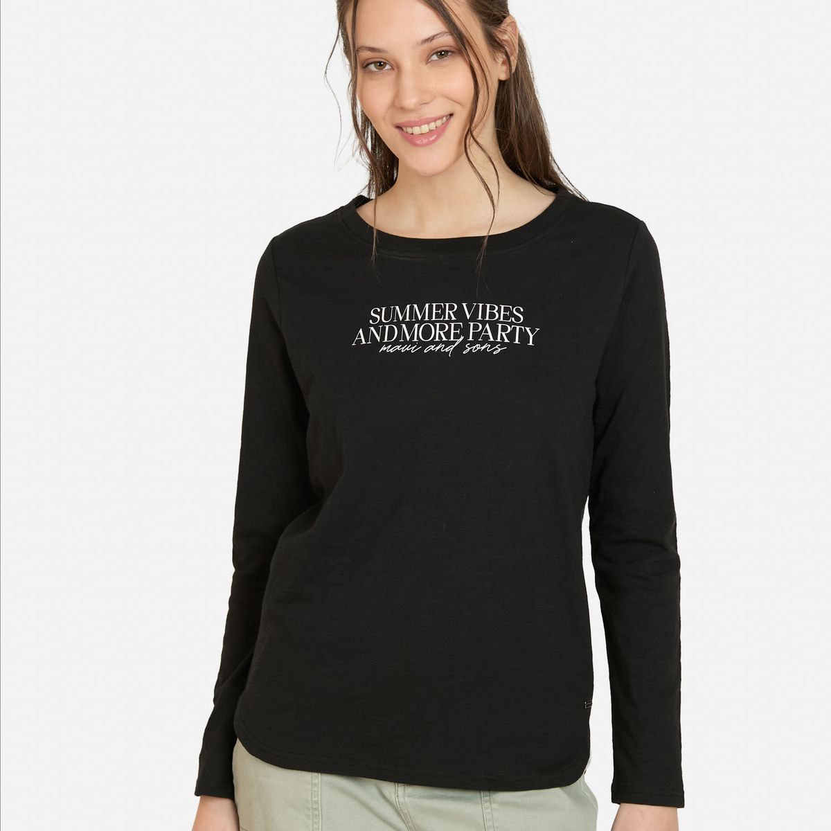 MAUI AND SONS - Polera ML Maurea Negro Mujer Maui And Sons - Negro