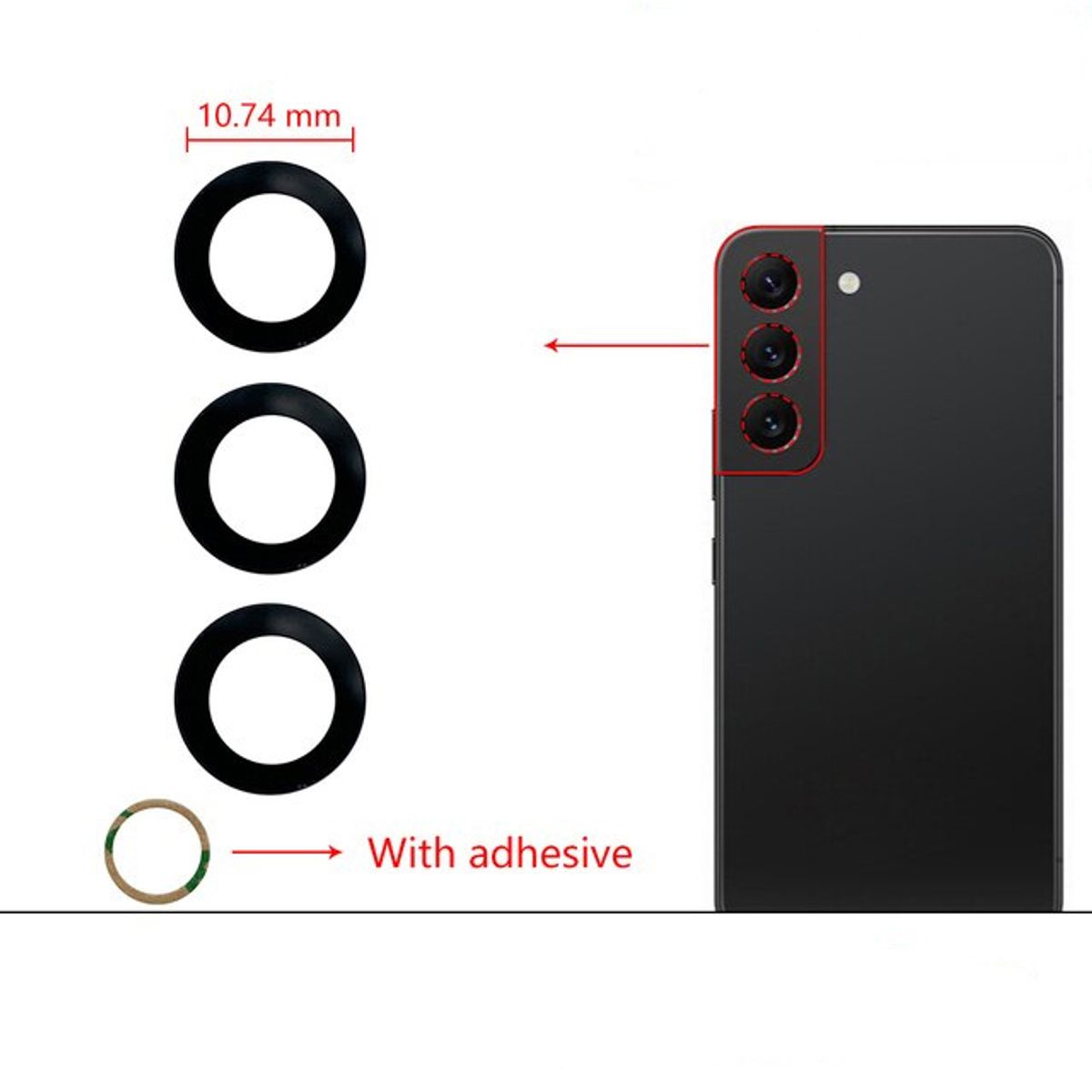 EON - Vidrio de Camara Trasera Para Samsung S22 Plus