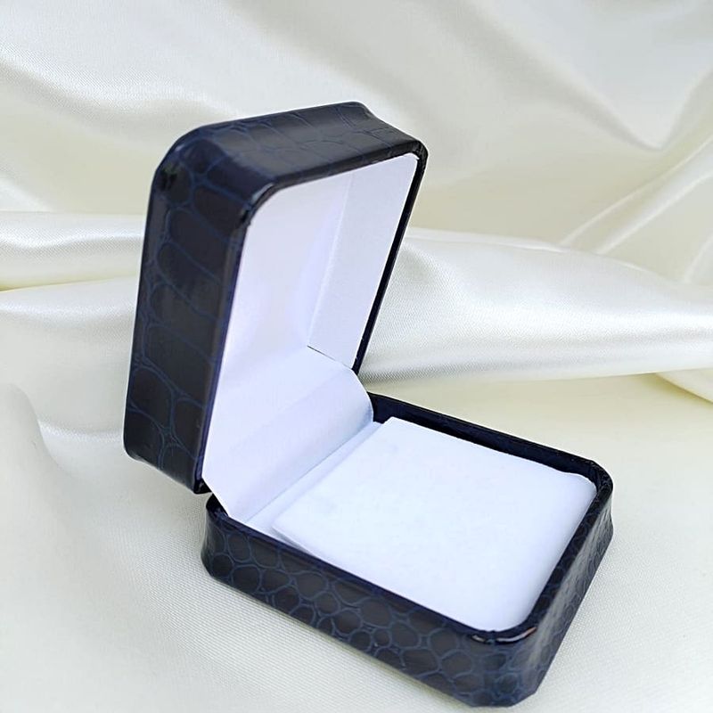 JOYAS MYTOKE - Estuche Joyeria de Lujo Azul con Textura Cocodrilo