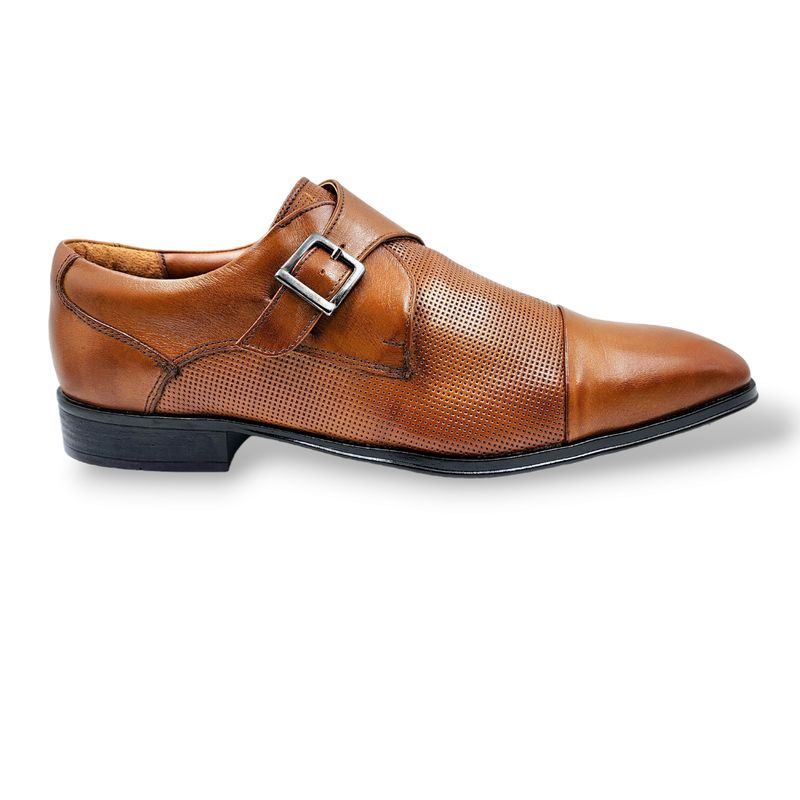 LEVURETT - Zapato Formal Monkstrap Whisky Cuero Natural