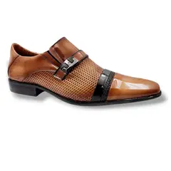 LEVURETT - Zapato Formal Hombre Charol Camel