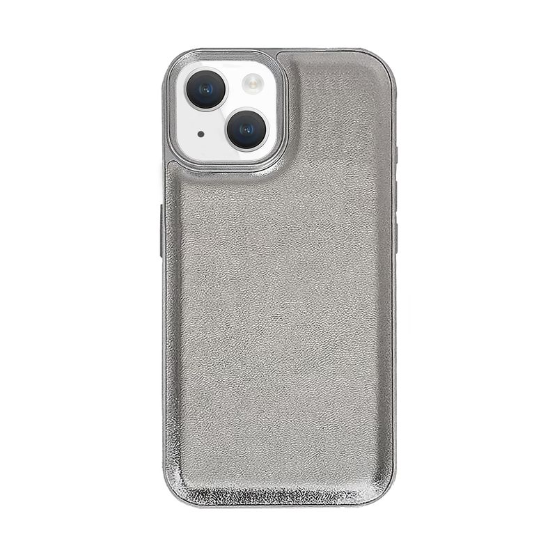 CELLBOX - Carcasa de Cuero Brillante Plateado para iPhone 14