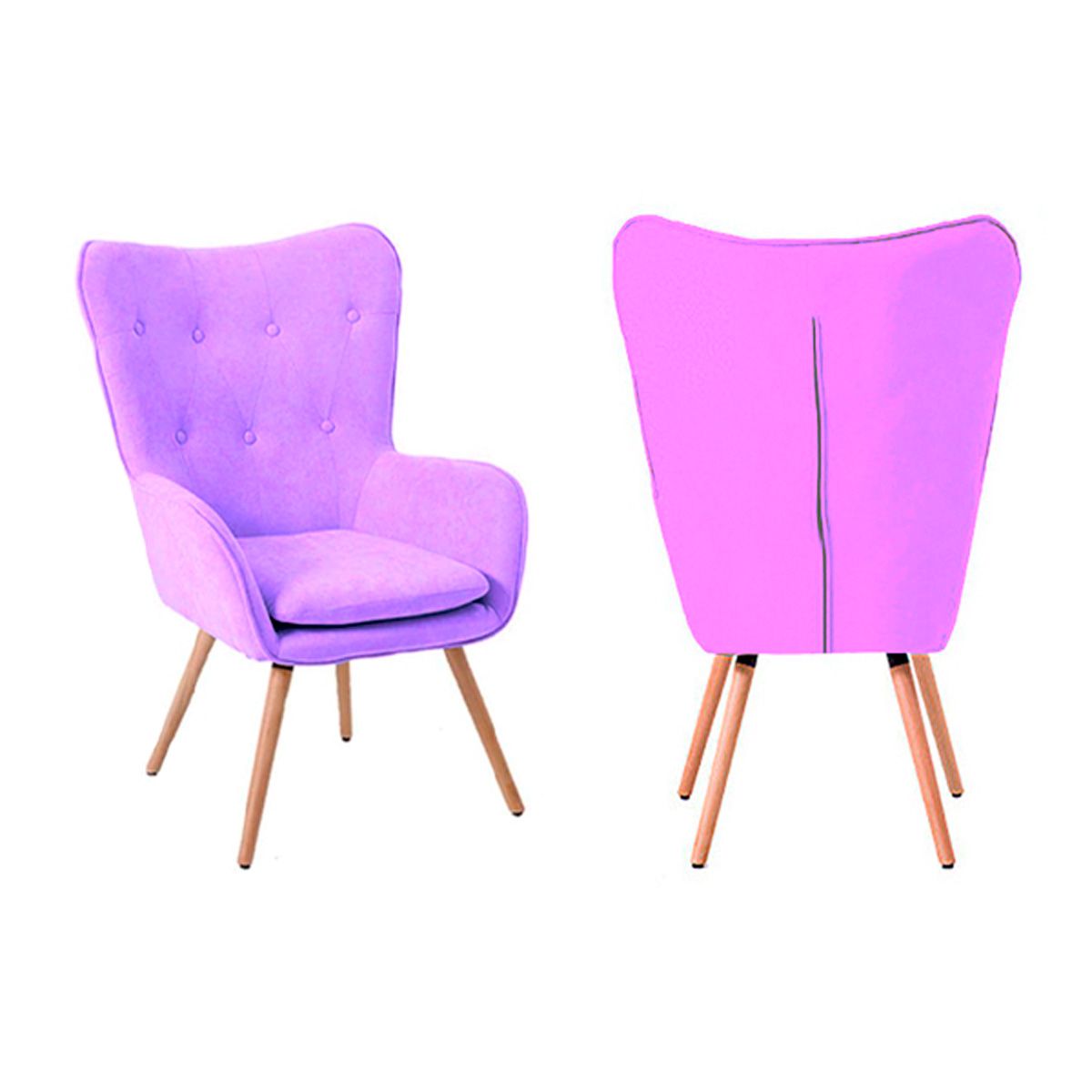 SDFIT - Set 2x Sillas Sitial Poltrona Marshall - Morado - B5077-2