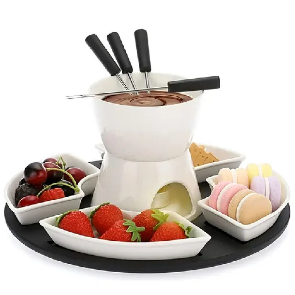 PASTELERIUS - Fondue Chocolate Juego De Fondue Ceramica Fondue Queso 11pcs Fondue Queso Olla Fondue Bandeja Fondue