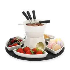 PASTELERIUS - Fondue Chocolate Juego De Fondue Ceramica Fondue Queso 11pcs Fondue Queso Olla Fondue Bandeja Fondue