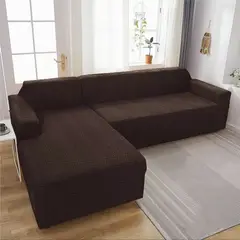 GENERICO - Fundas sofa sillon tipo L seccional 3+3 texturizado café