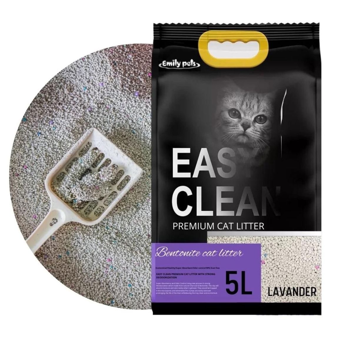 GENERICO - Arena Sanitaria Para Gatos Easy Clean 4KG Lavanda