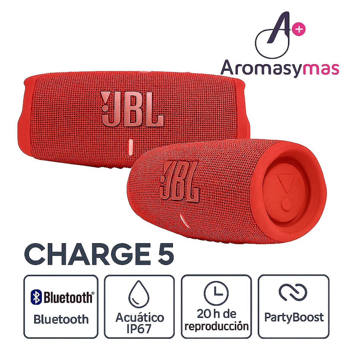 JBL - JBL Charge 5 Parlante Bluetooth Acuático Rojo