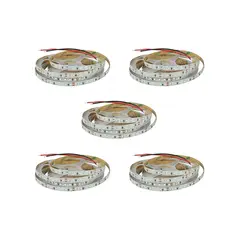 GENERICO - 5 Cintas Led 12v 4040 14,4w/m 5m Luz Roja Brillante