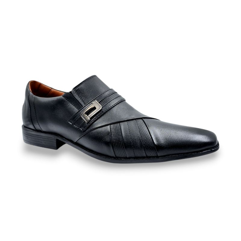 LEVURETT - Zapato Formal Hombre Cuero Negro