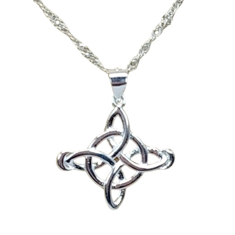 GENERICO - Collar Nudo de Bruja Plata Amuleto de Protección Ancestral