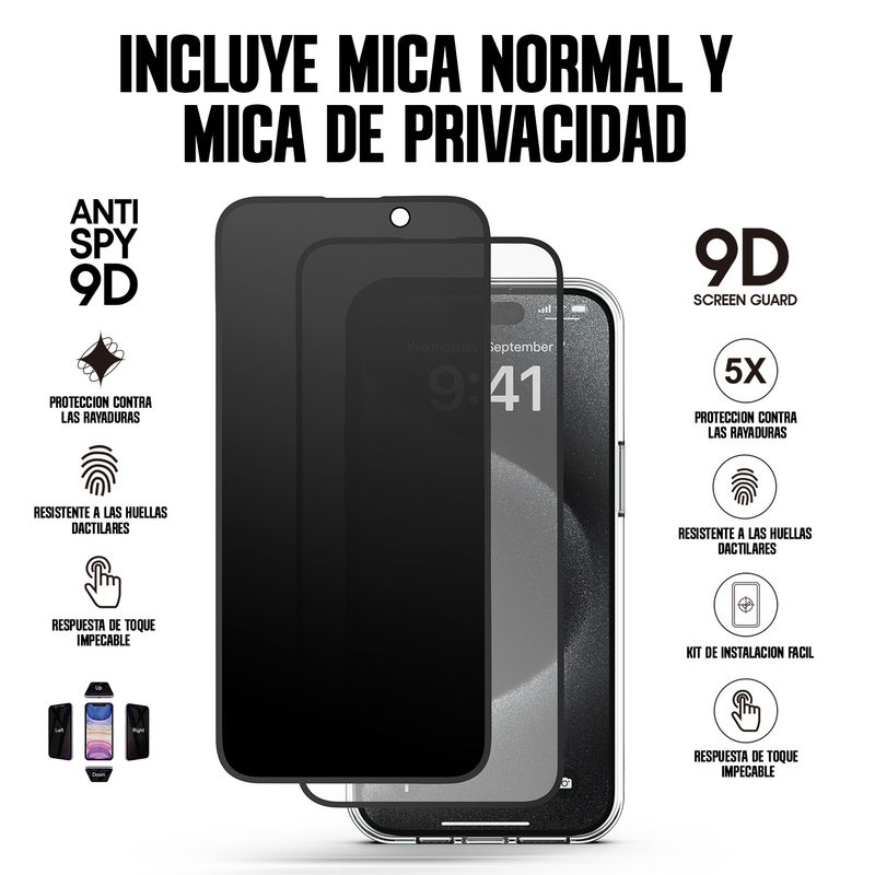 KBOD - Kit Carcasa Magnetic + Lamina Vidrio + Antiespia Para iPhone 12 Pro Max