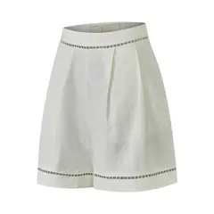 ROCKFORD - Short Lino Orgánico Mujer Andes Blanco