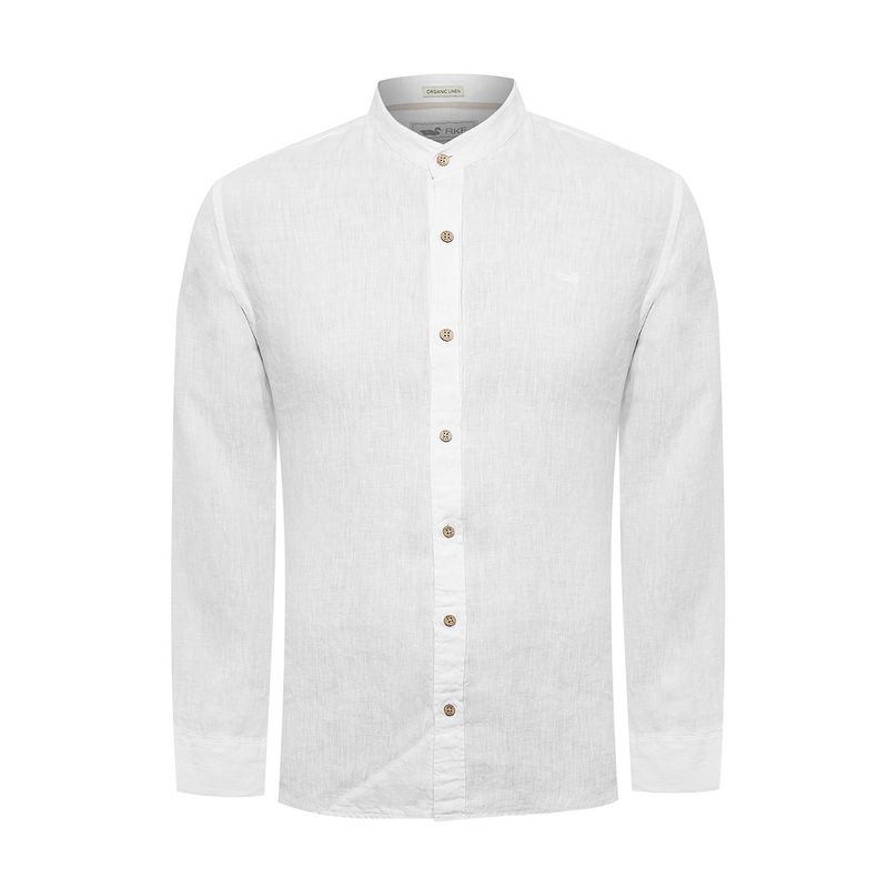 ROCKFORD - Camisa Lino Orgánico Hombre Linenmao Blanco ROCKFORD