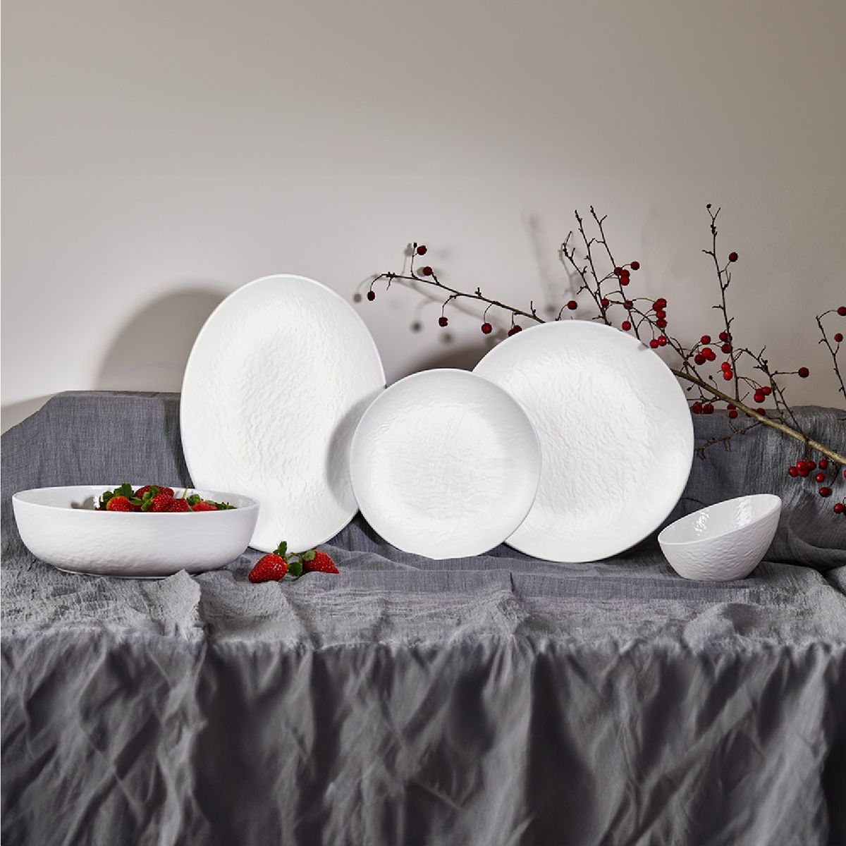 GENERICO - SET DE 6 PLATO OVALADO BLANCO 30 X 223 CM LINEA TILDA