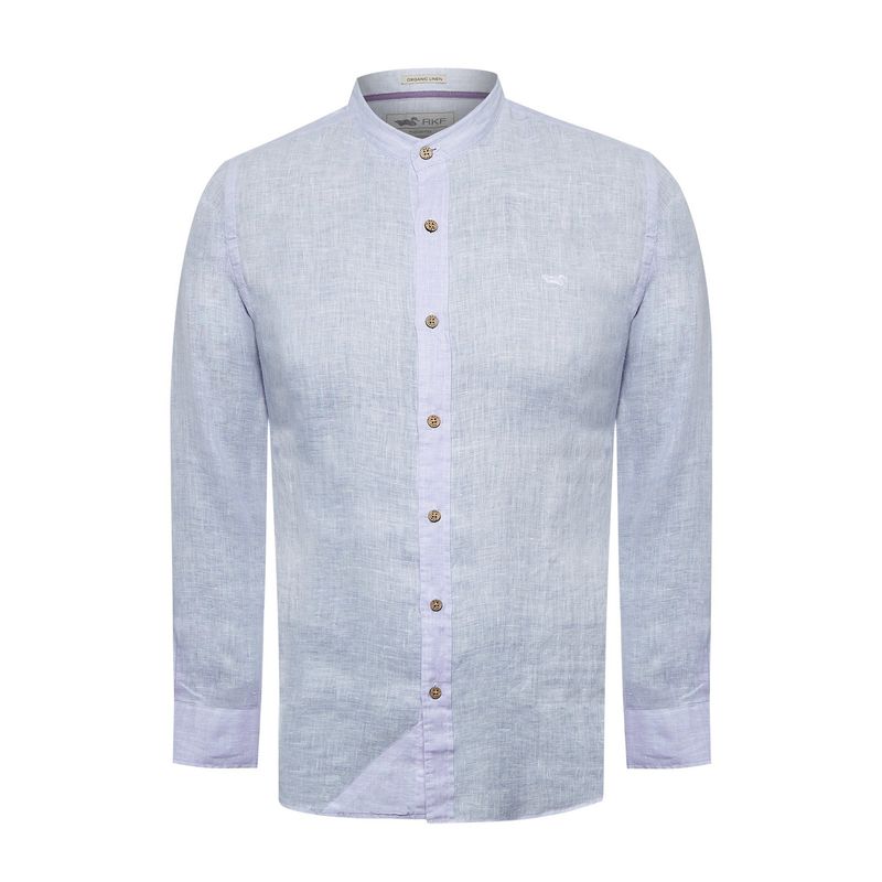 ROCKFORD - Camisa Lino Orgánico Hombre Linenmao Celeste ROCKFORD