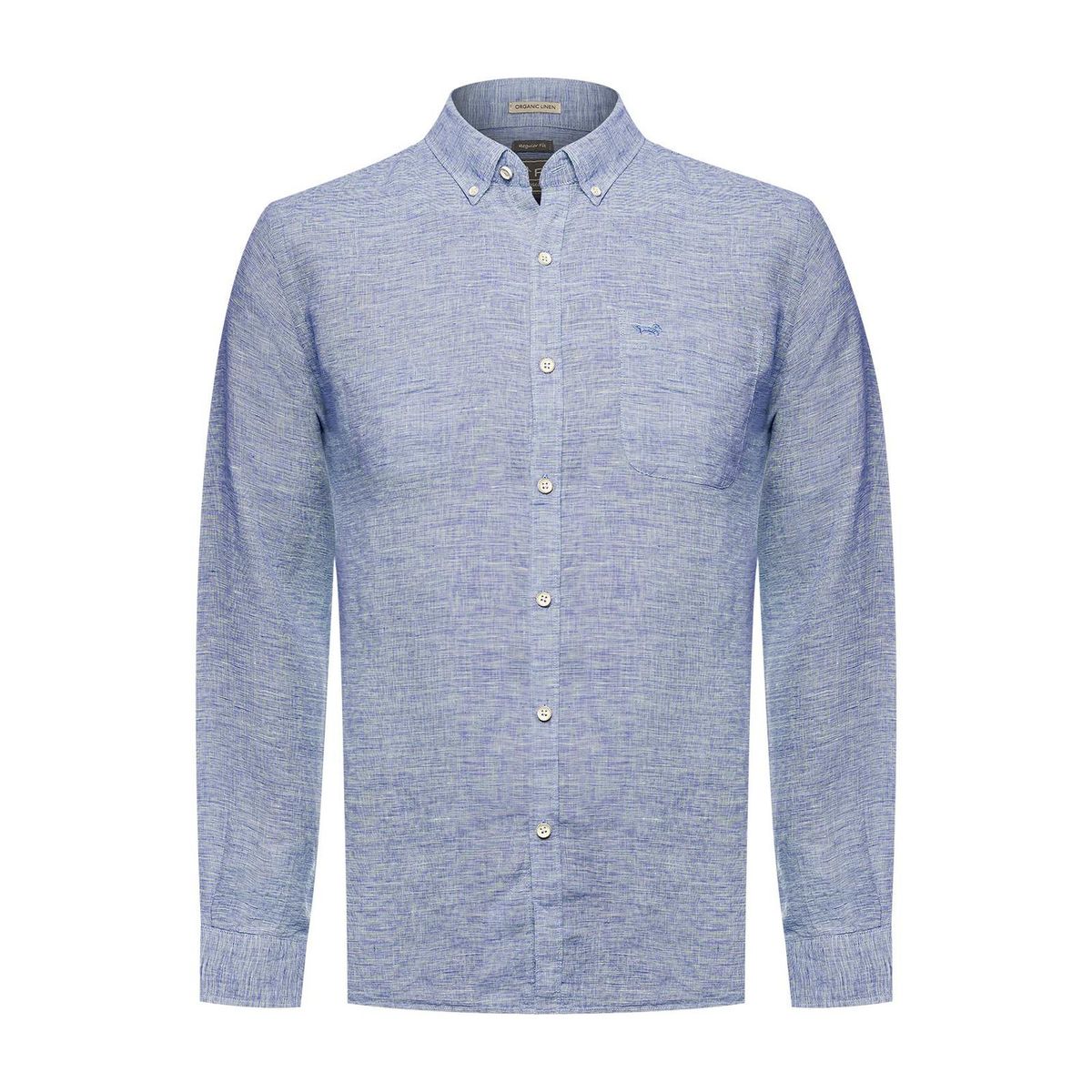 ROCKFORD - Camisa Lino Orgánico Hombre Linentex Azul ROCKFORD
