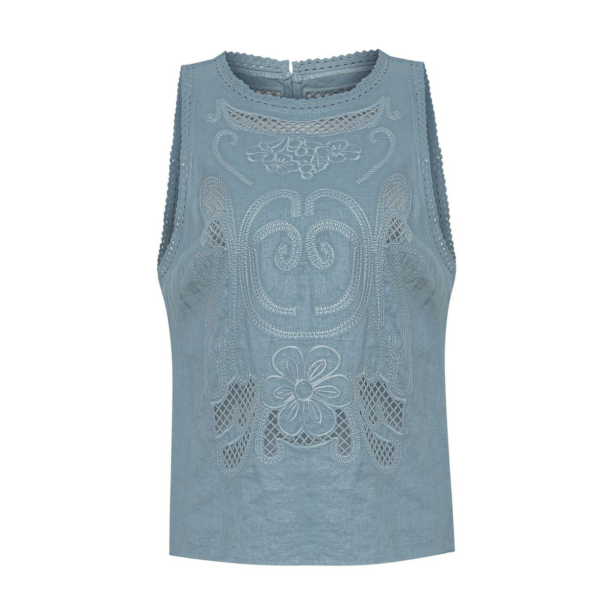 ROCKFORD - Blusa Lino Orgánico Mujer Cleep Gris ROCKFORD