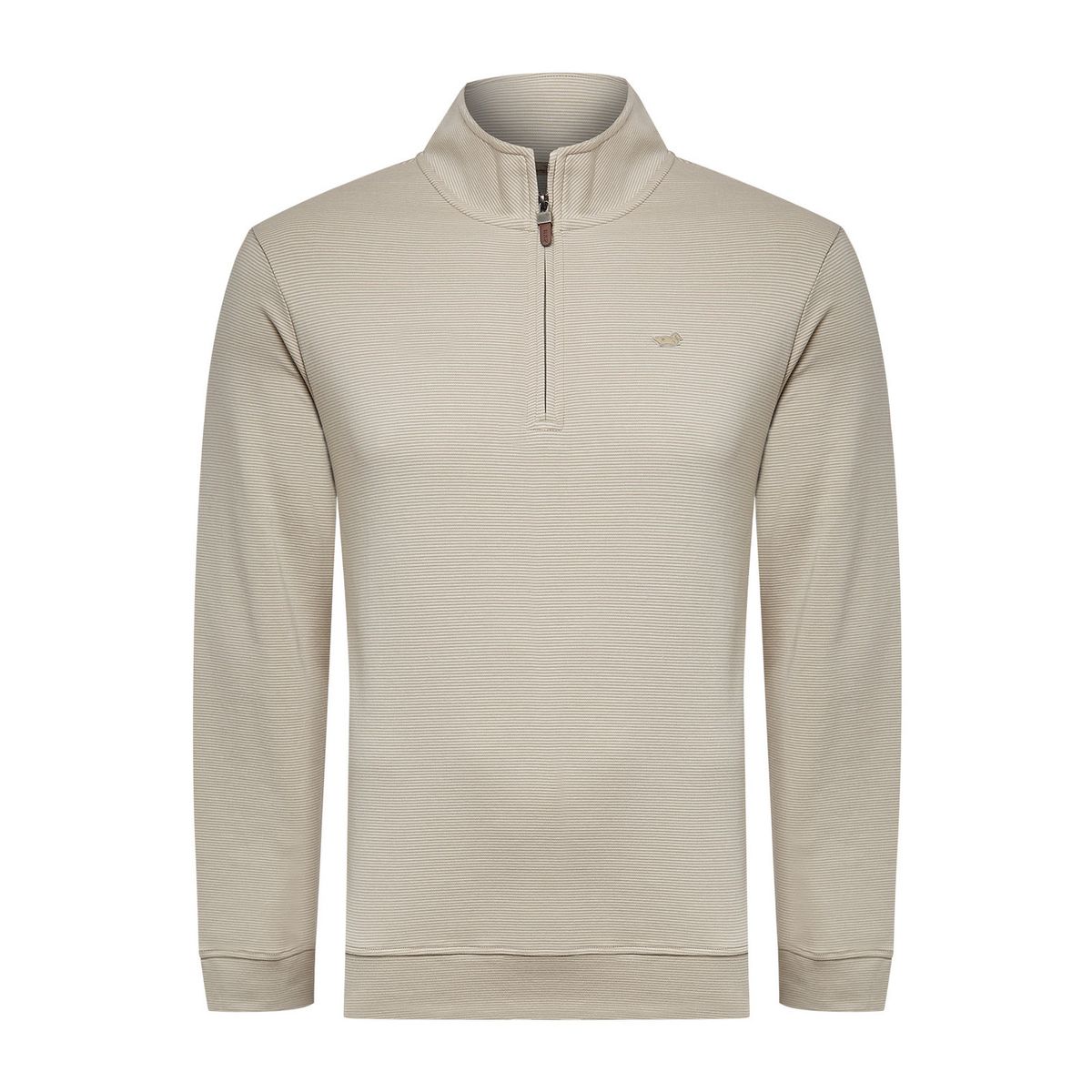 ROCKFORD - Polerón Algodón Pima Hombre Rimistripe Beige ROCKFORD