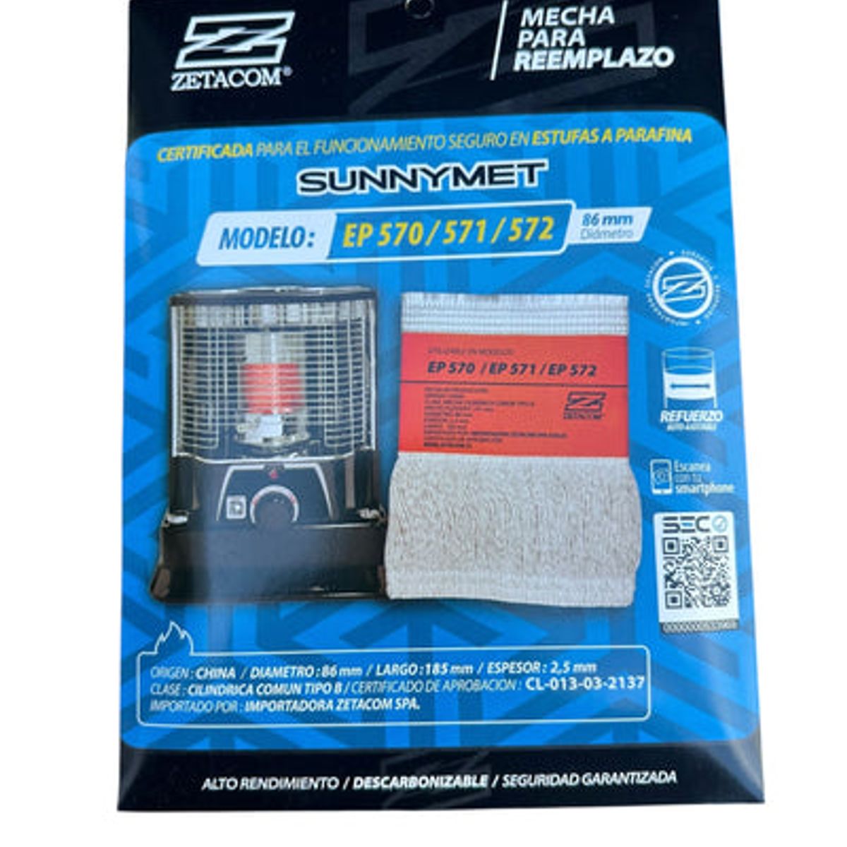 ZETACOM - Mecha para Estufa Sindelen EP570  86mm