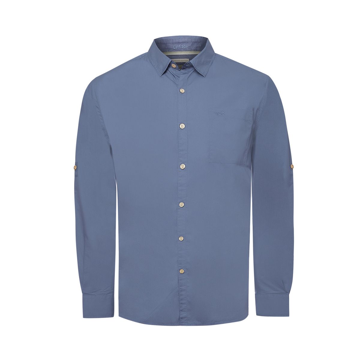ROCKFORD - Camisa Algodón Orgánico Hombre Galiton Azul ROCKFORD
