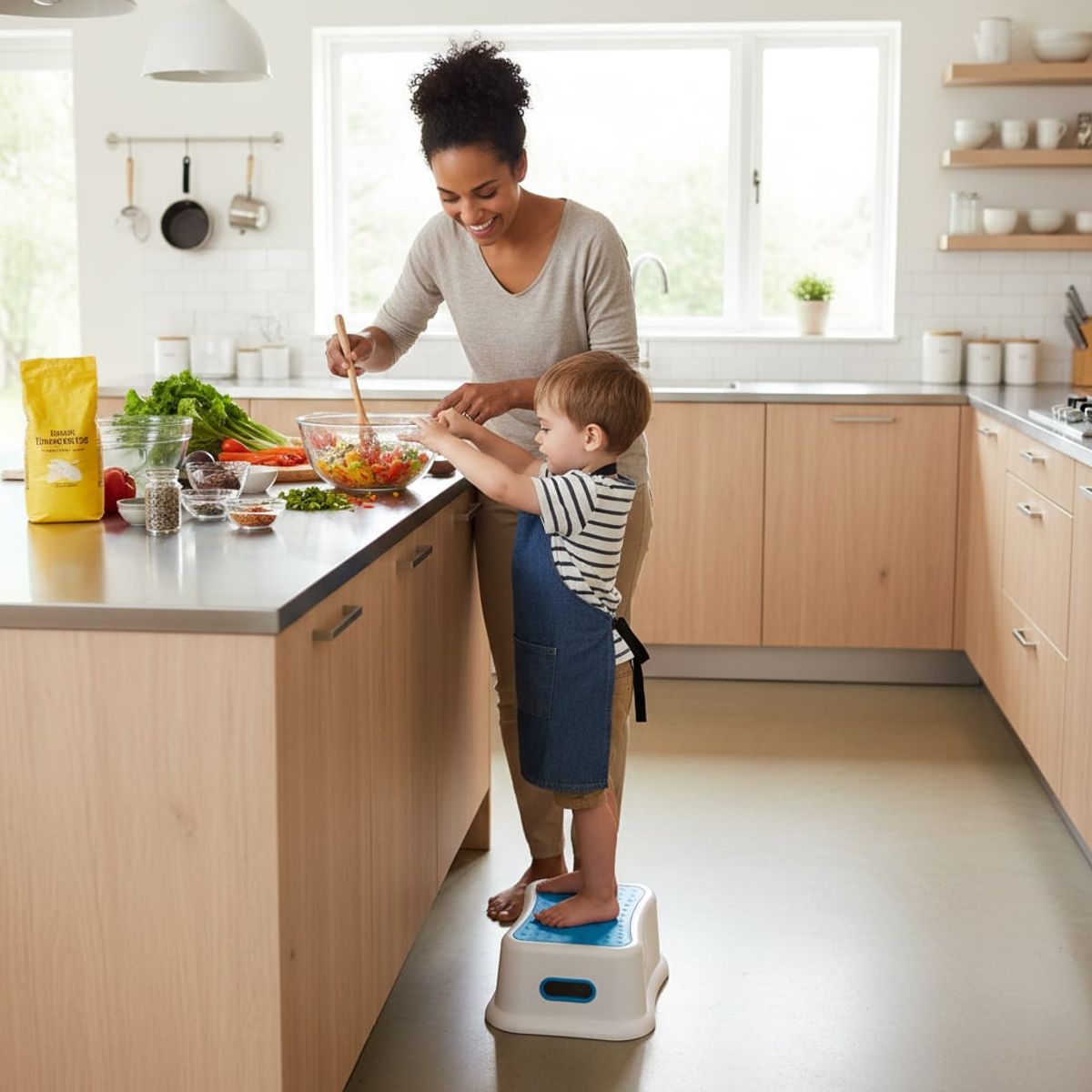 BEST HOUSE - Piso Alzador De Baño Para Niños Color Azul BEST HOUSE