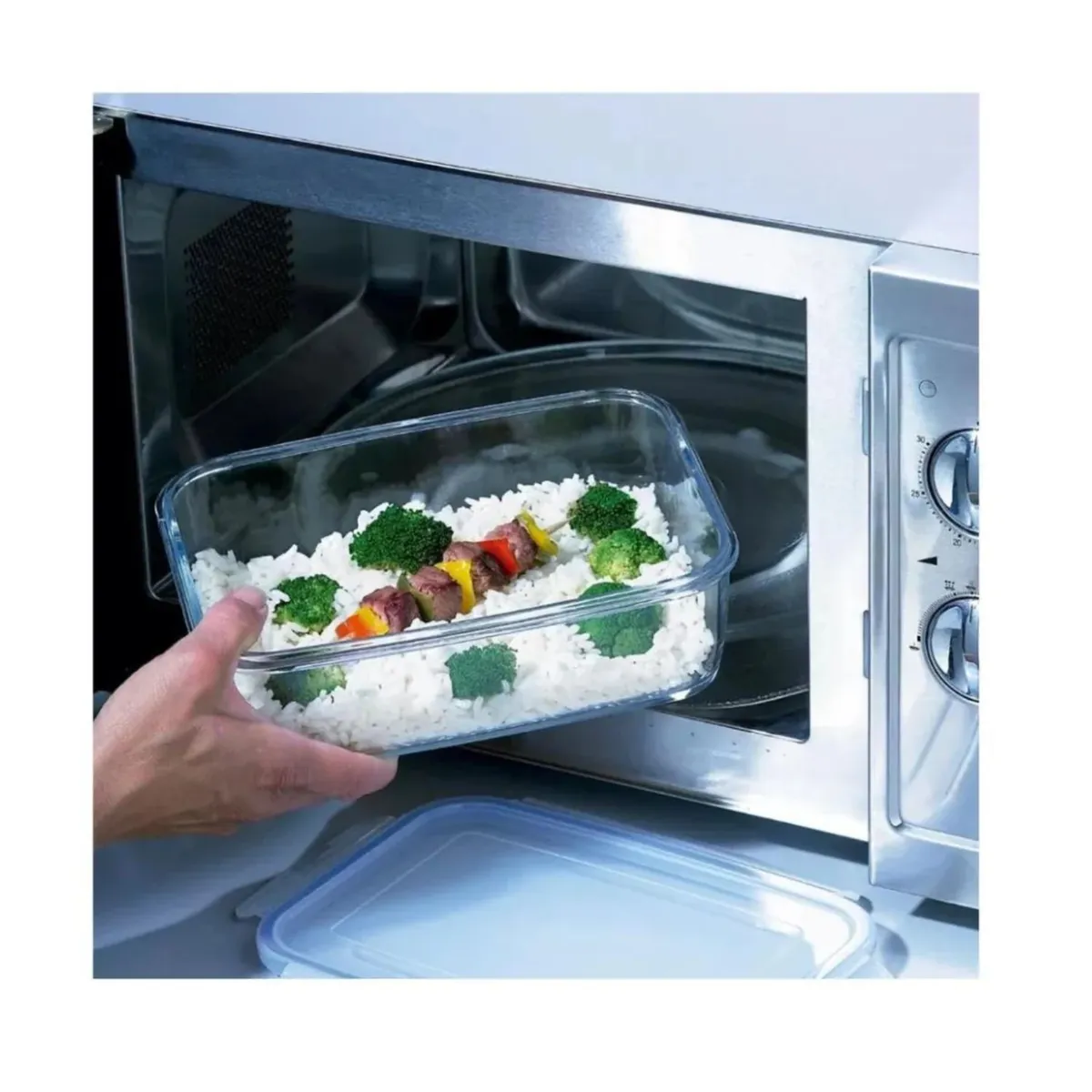 LUMINARC - Pack 2 Contenedores Vidrio Hermético Rectangular 370mL Luminarc