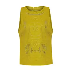 ROCKFORD - Blusa Lino Orgánico Mujer Cleep Amarillo