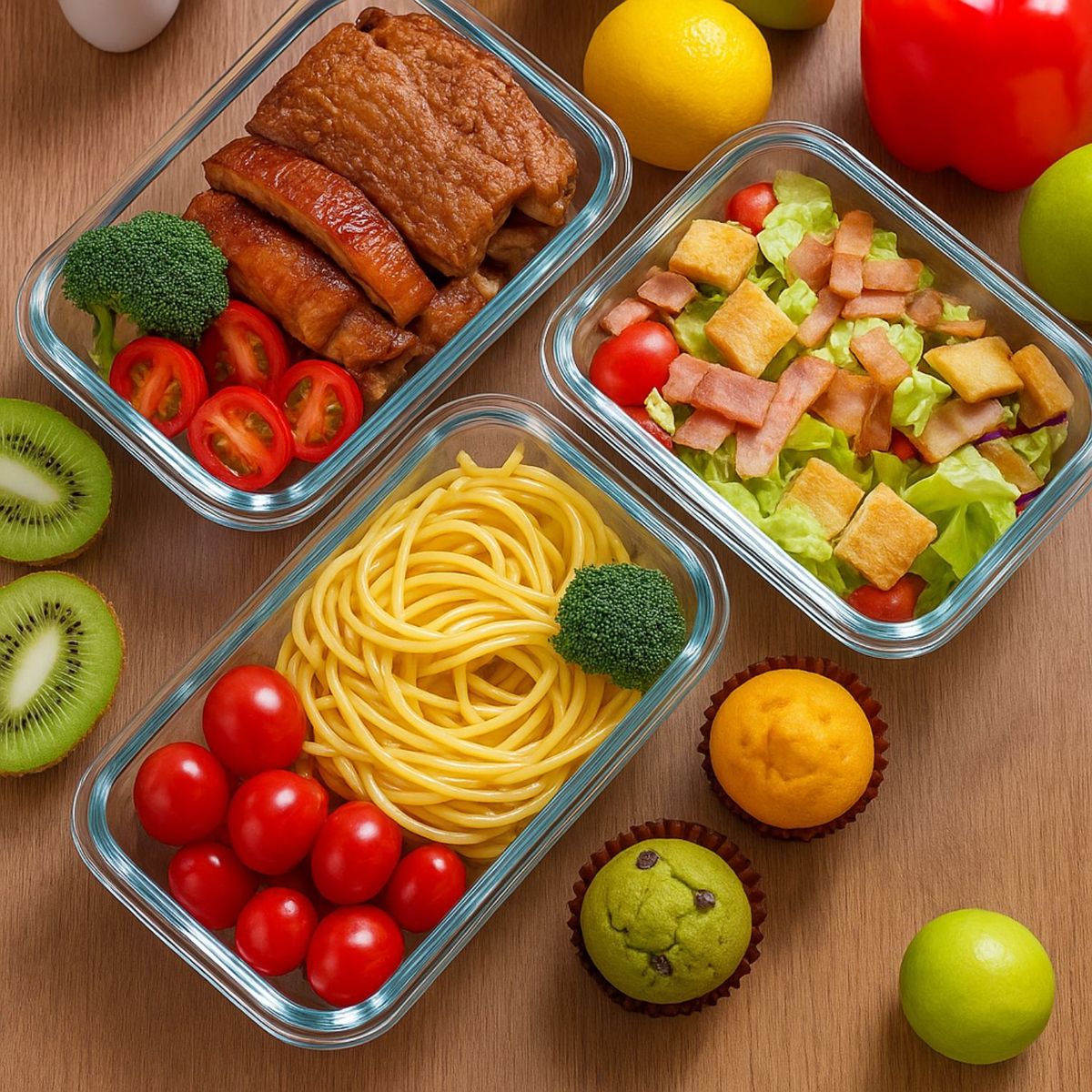 ALLEGRA - Set 3 Contenedores Hermeticos De Vidrio Rectangular Allegra