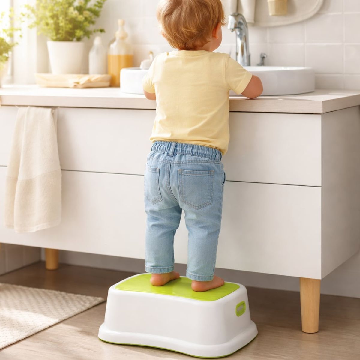 BEST HOUSE - Piso Alzador De Baño Para Niños Color Verde