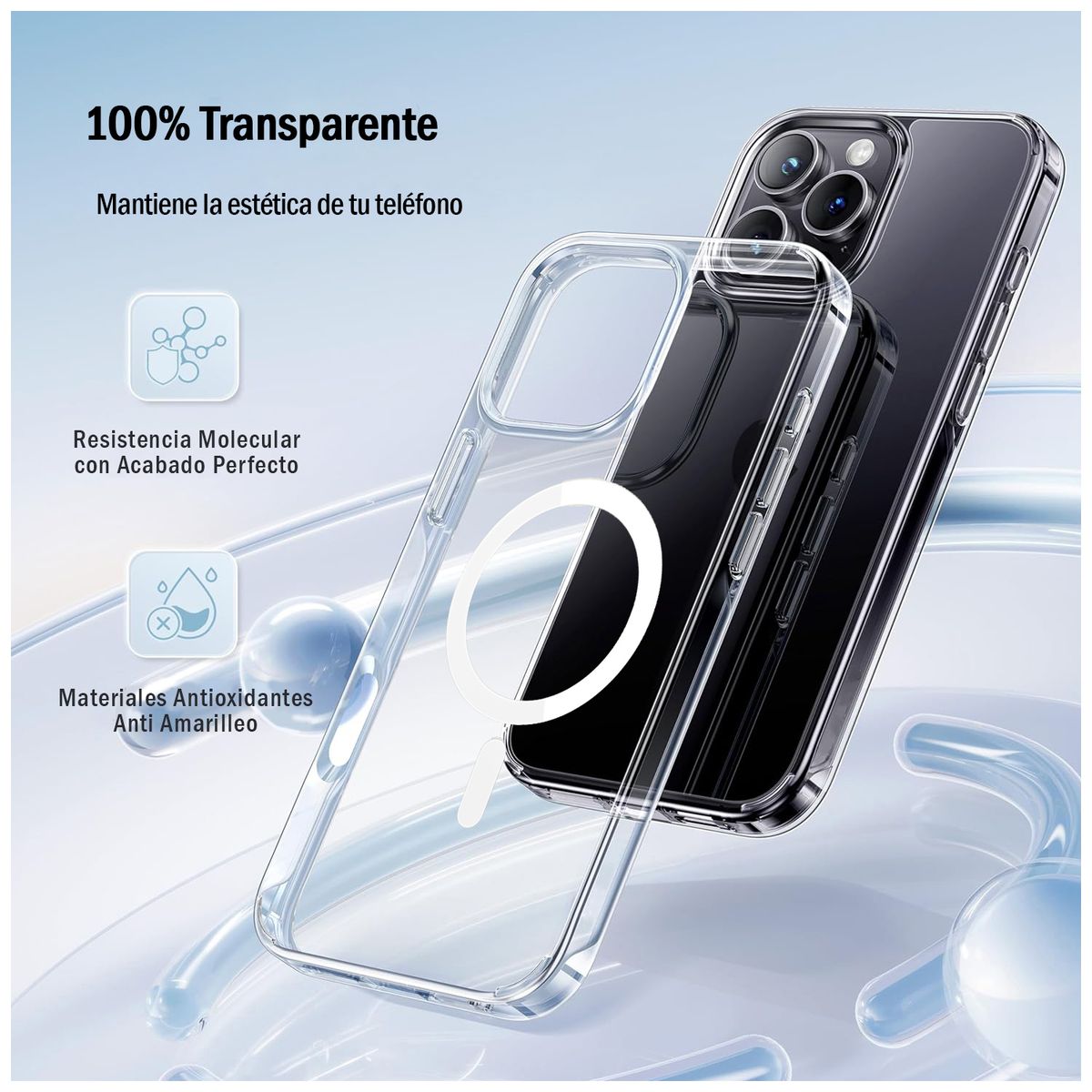 CELLBOX - Carcasa Rígida Delgada con Magsafe para iPhone 16 Pro - Transparente