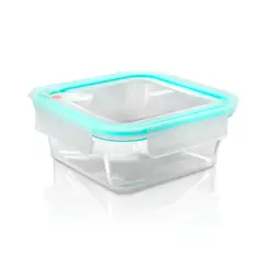 GLASSLOCK - Contenedor De Vidrio Hermetico Cuadrado 1200mL