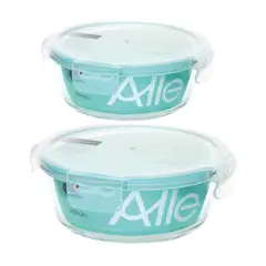 ALLEGRA - Set 2 Contenedores Hermeticos Vidrio Redondos