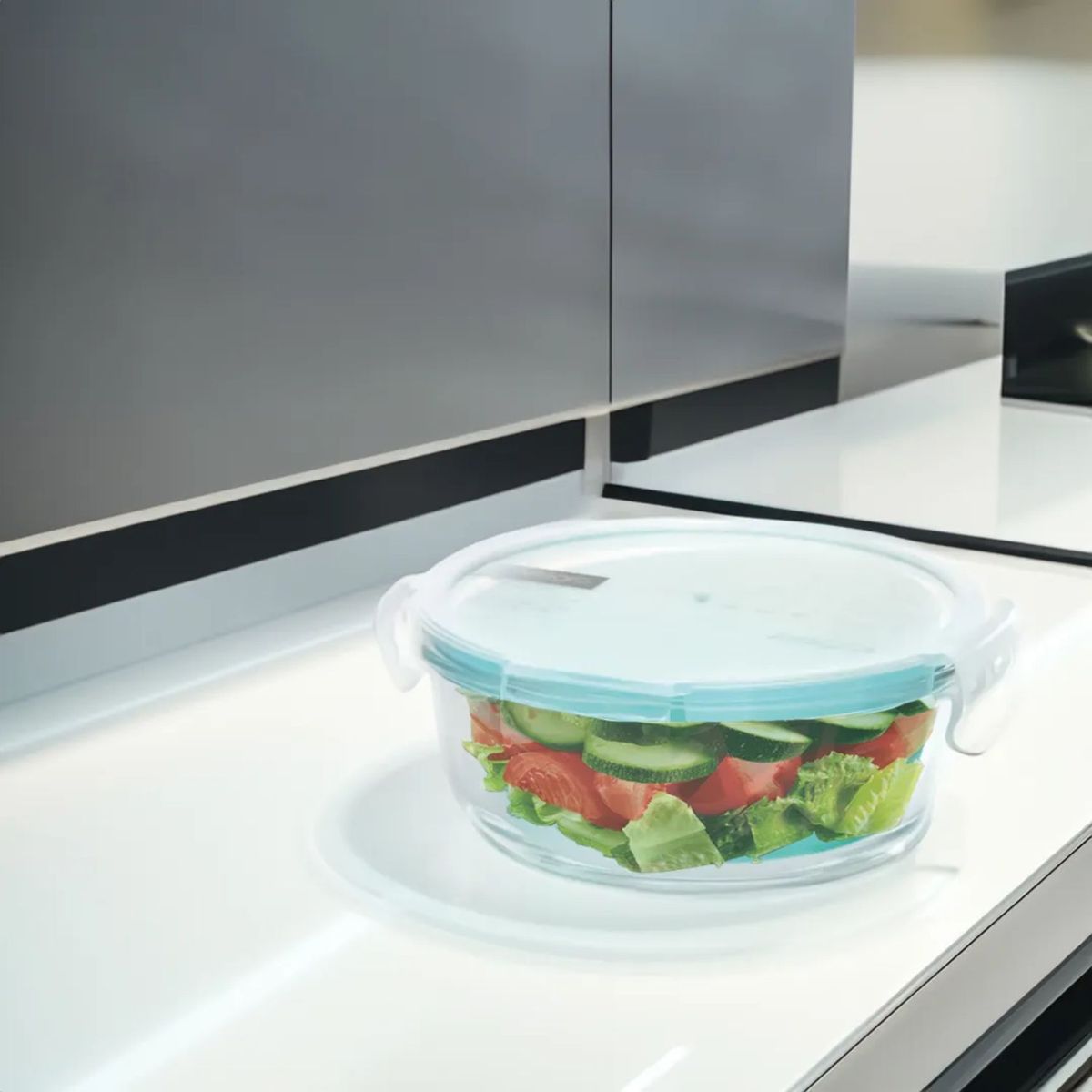 ALLEGRA - Set 2 Contenedores Hermeticos Vidrio Redondos Allegra