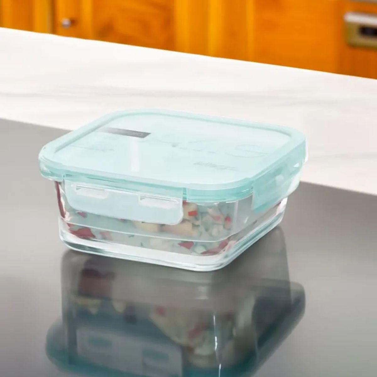 ALLEGRA - Set 2 Contenedores Hermeticos Vidrio Cuadrados Allegra