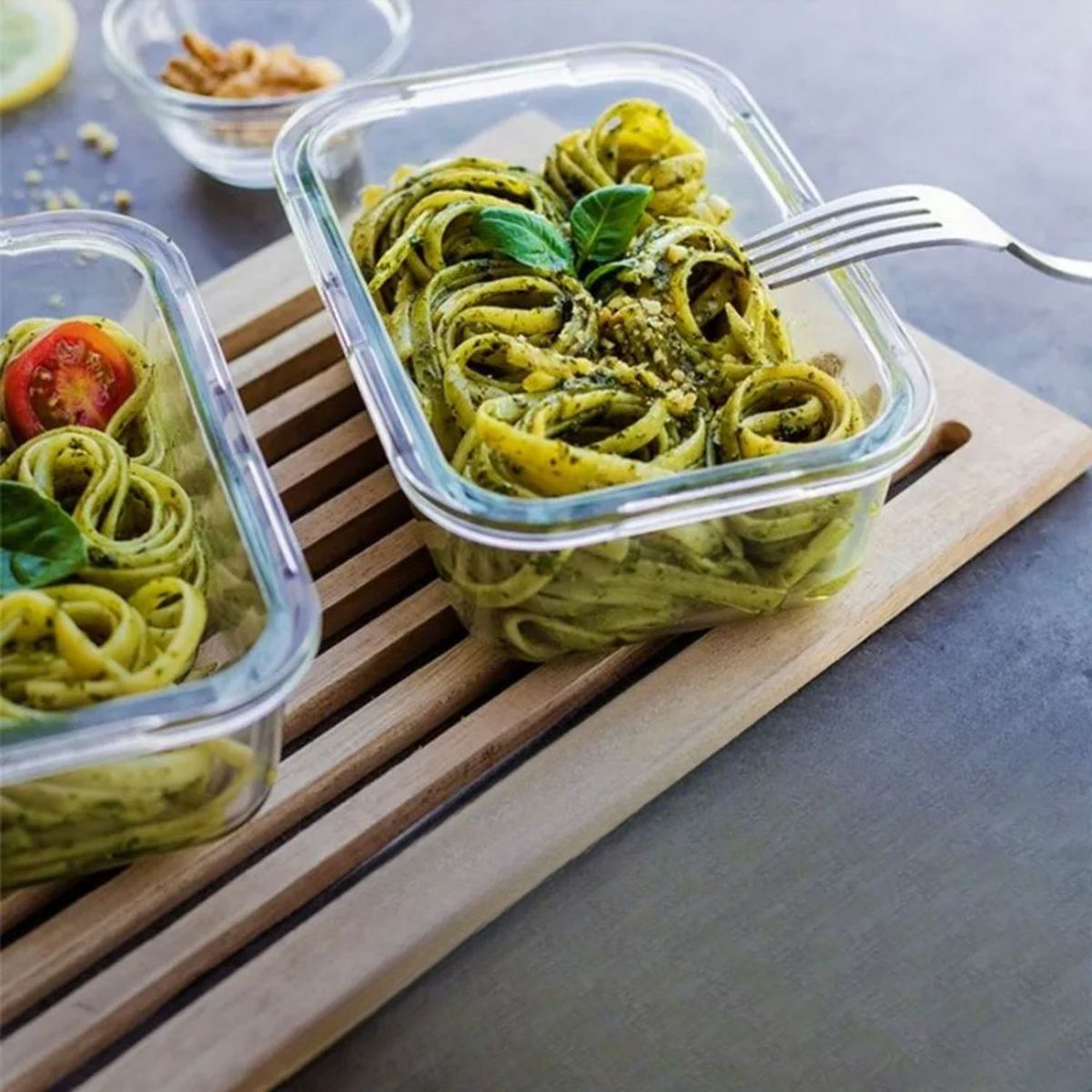 ALLEGRA - Pack 2 Contenedores Hermetico Vidrio Rectangular 750mL Allegra