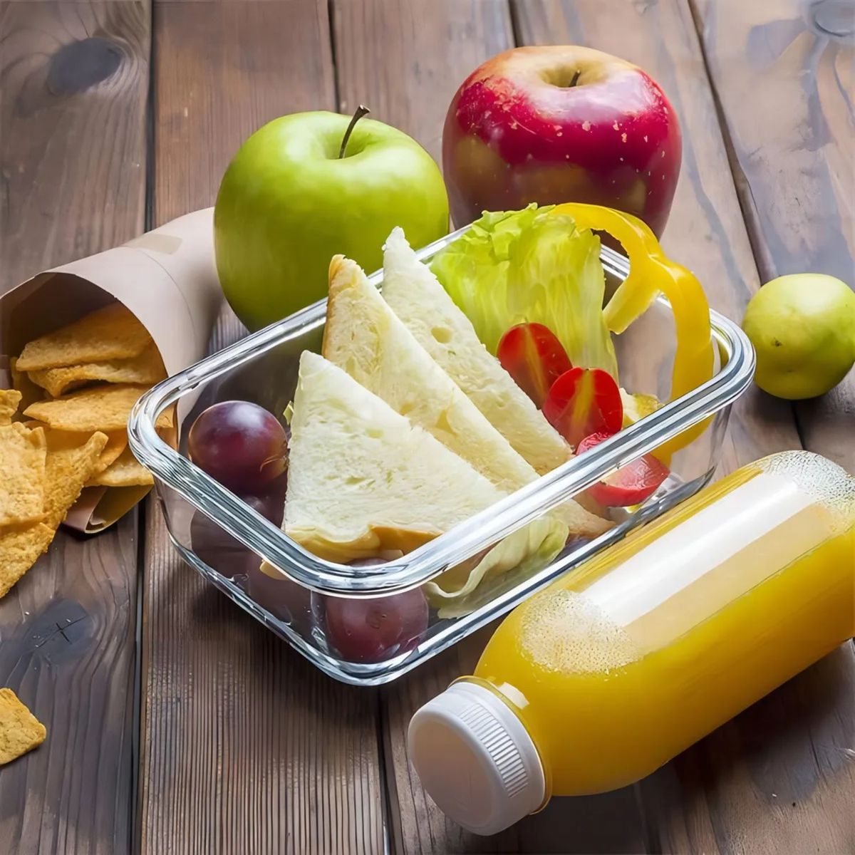 ALLEGRA - Set 4 Contenedores Hermeticos Rectangular De Vidrio Allegra