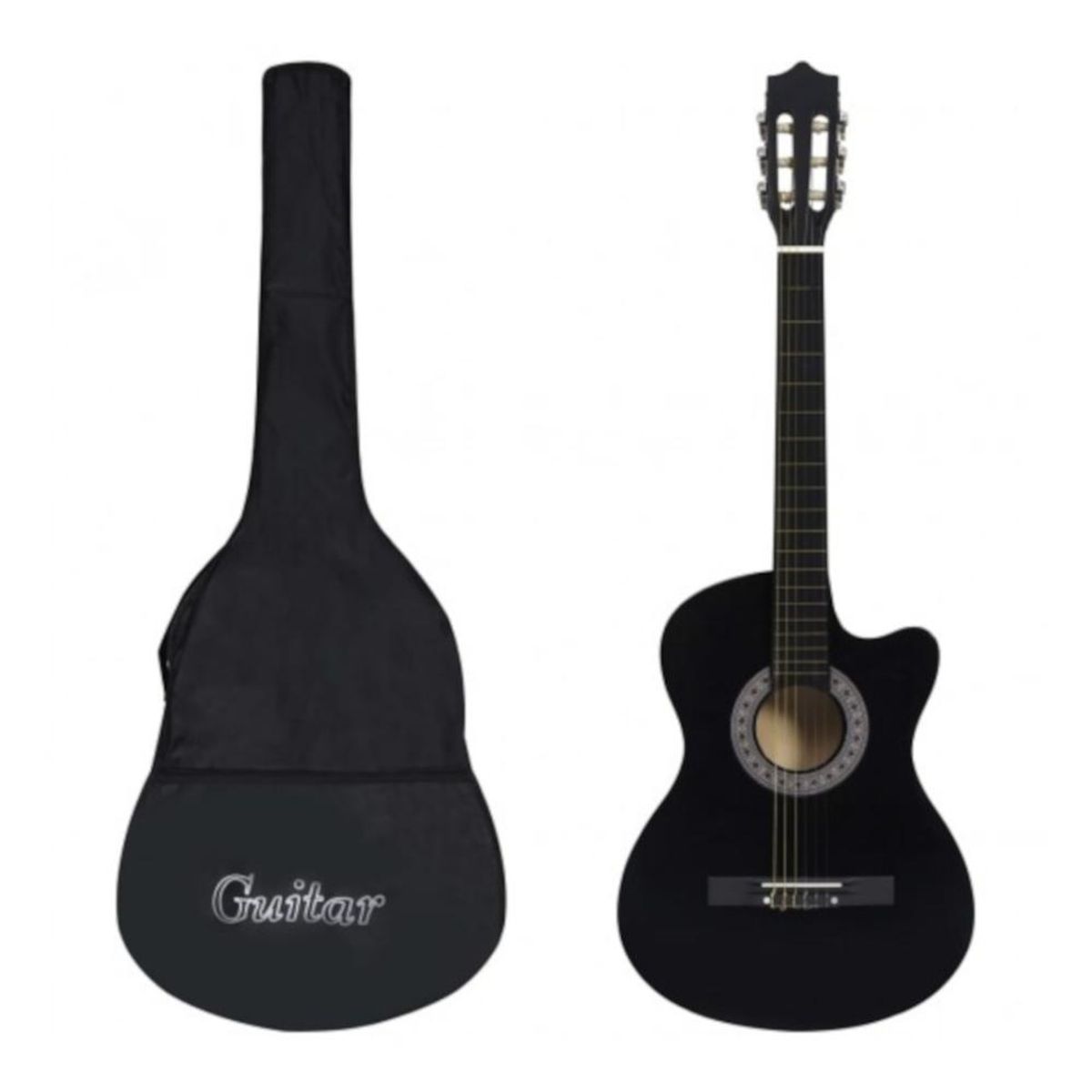 EPIC - Guitarra Electroacustica Epic 38 Pulgadas Negra + Funda