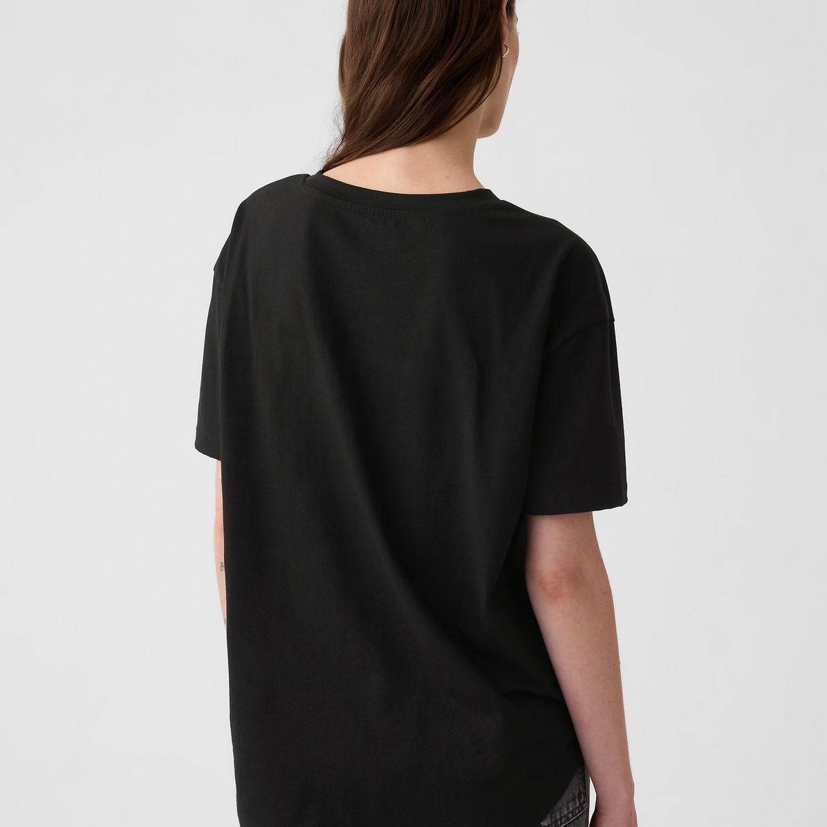GAP - Polera Mujer Logo Manga Corta Negro Gap