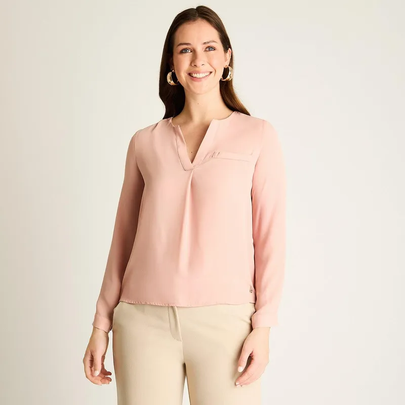 LORENZO DI PONTTI - Blusa Rosada con Escote V