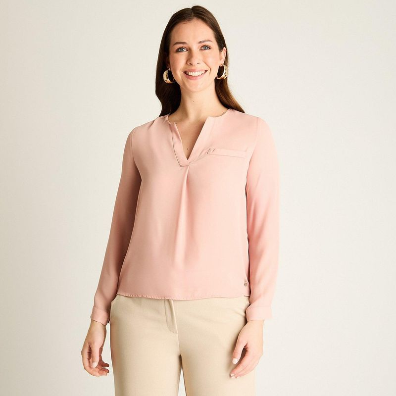 LORENZO DI PONTTI - Blusa Rosada con Escote V