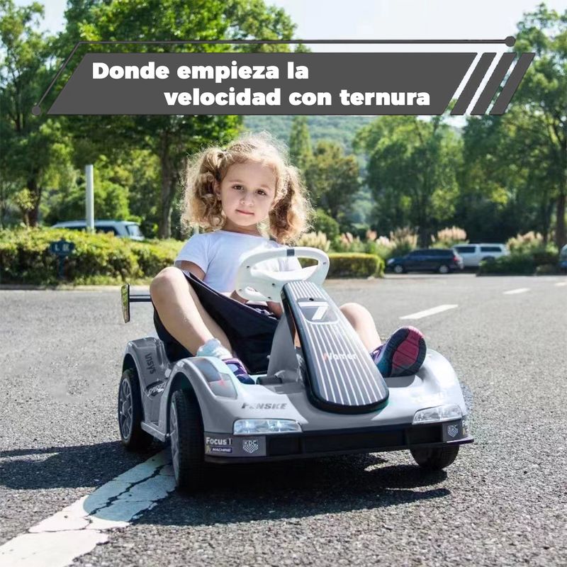 MUNDO ONLINE - Auto Eléctrico Niños Karting  Con Control, Luz y Sonido
