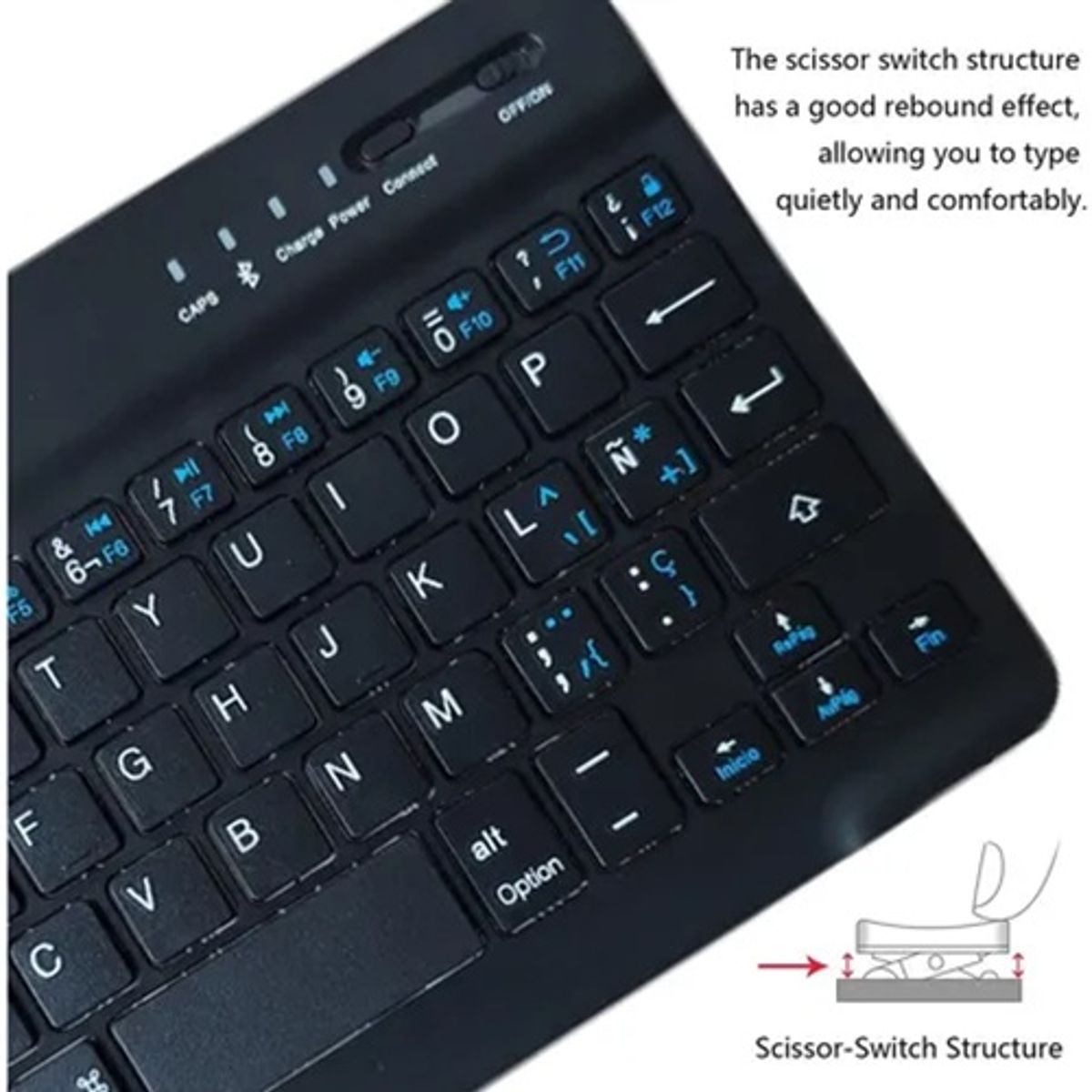 GENERICO - Teclado Mini Slim con Bluetooth Negro, MK - 3000